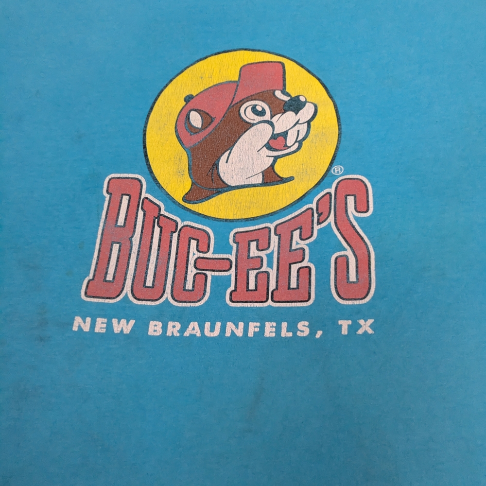 Buc-ee's Beaver New Braunfels, Texas Vintage Hot Baby Blue Tee Shirt XXL